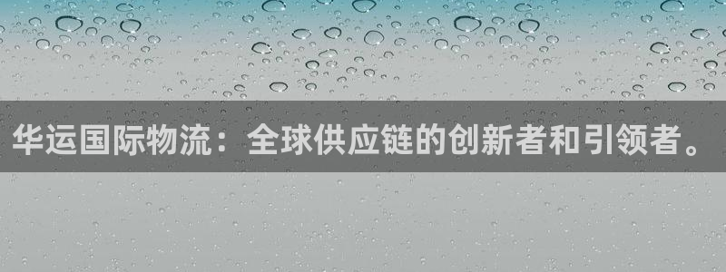 多多28在线预测:华运国际物流:全球